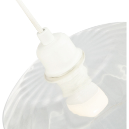 Happy Homewares Clear Ribbed Glass Flat Style Pendant Shade - Size: 13 x 20 x 20cm - Wilko - thumbnail 4