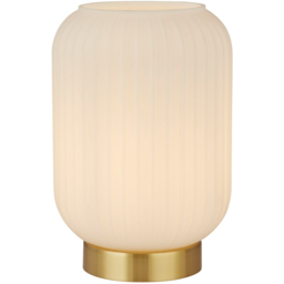 Lighting Collection Matson Frosted White Glass Shade Brass Table Lamp - Size: 24 x 16 x 16cm - Frosted White and Satin Antique Brass - Wilko - thumbnail 4