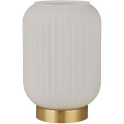 Lighting Collection Matson Frosted White Glass Shade Brass Table Lamp - Size: 24 x 16 x 16cm - Frosted White and Satin Antique Brass - Wilko - thumbnail 1