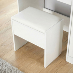 Home Source Sophie Single Door Single Drawer White Hollywood Dressing Table Set with LED Mirror - Size: 134 x 90 x 40cm - Wilko - thumbnail 7
