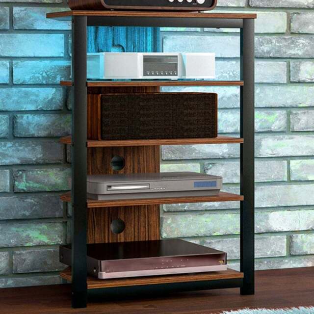 HOMCOM 4 Shelf Brown TV Unit with Light - Size: 86 x 40 x 60cm - Wilko - image 1