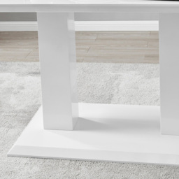 Furniturebox Molini Solara 6 Seater Dining Set White Gloss Black and Gold - Wilko - thumbnail 7