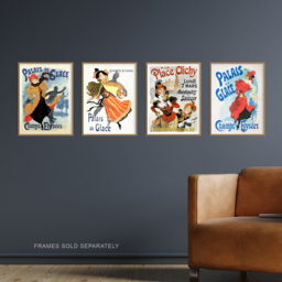Artery8 Vintage Palais De Glace Champs Elysees Ice Palace Skating Wall Art Print 30 x 41cm 4 Pack - Size: 40.5 x 30.5 x 0.3cm - Multi - Wilko - thumbnail 3