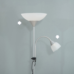 Portland Modern Floor Reading Lamp - Size: 28 x 28 x 179.5cm - Silver - Wilko - thumbnail 5