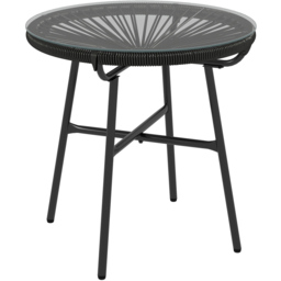 Outsunny Black Rattan Tempered Glass Side Table - Size: 50 x 50 x 50cm - Wilko - thumbnail 3