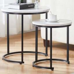 VIDA DESIGNS Brooklyn Marble Nest of Tables Set of 2 - Multi - Wilko
