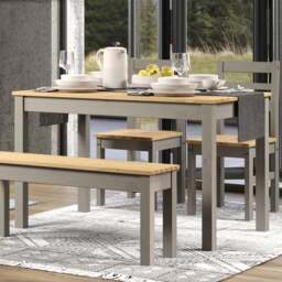 Core Products Corona Linea 6 Seater Rectangular Dining Table Grey - Size: 4 Seater - Wilko