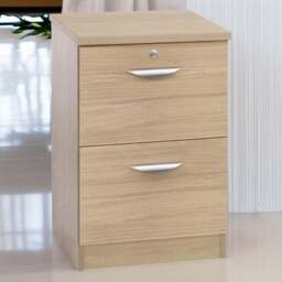 R White Cabinets 2 Drawer Brown Filing Cabinet - Size: 72.8 x 47.9 x 54cm - Wilko