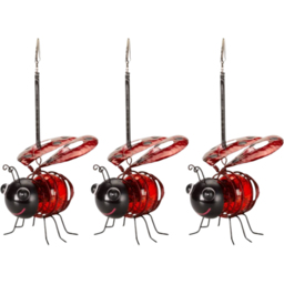 Garden Mile Hanging Lady Bug Solar LED Light 3 Pack - Size: 11 x 12 x 12cm - Red - Wilko - thumbnail 1