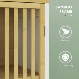 HOMCOM 2 Door 2 Shelf White Bamboo Bathroom Cupboard - Size: 90.5 cm x 30.0 cm x 32.0 cmcm - Wilko - thumbnail 6