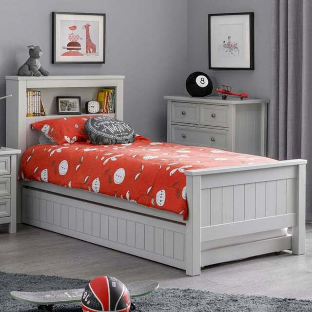 Julian Bowen Maine Dove Grey Bookcase Bed with Underbed - Size: Single - Wilko - image 1