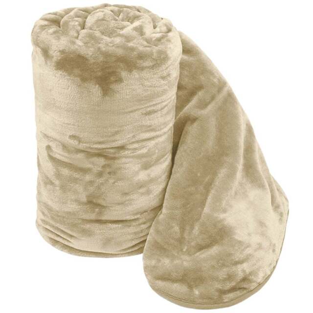 Velosso Latte Mink Throw 200 x 240cm - Size: 200 x 240 x 1cm - Wilko - image 1