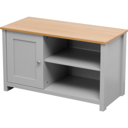 FurnitureHMD Single Door 2 Shelf Grey and Oak Effect Wooden TV Unit - Size: 50 x 85 x 39cm - Wilko - thumbnail 3