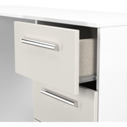Crowndale Contrast 6 Drawer Grey Matt and White Kneehole Desk Ready Assembled - Size: 80 x 125 x 39cm - Grey Matt & White - Wilko - thumbnail 7