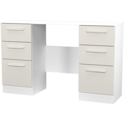 Crowndale Contrast 6 Drawer Grey Matt and White Kneehole Desk Ready Assembled - Size: 80 x 125 x 39cm - Grey Matt & White - Wilko - thumbnail 5
