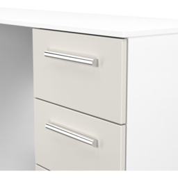 Crowndale Contrast 6 Drawer Grey Matt and White Kneehole Desk Ready Assembled - Size: 80 x 125 x 39cm - Grey Matt & White - Wilko - thumbnail 6