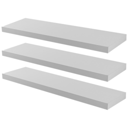 Harbour Housewares 100cm 3 Pack White Floating Wall Shelf - Size: 0.38 x 2.35 x 10cm - Wilko - thumbnail 3