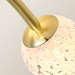 ValueLights Jas White Confetti Glass Globe Shade Gold 4 Way LED Ceiling Light with Bulb - Size: 21 x 50 x 24cm - Wilko - thumbnail 6