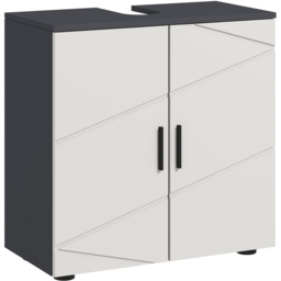 Kleankin 2 Door Light Grey Under Sink Bathroom Cabinet - Size: 60.0 cm x 30.0 cm x 60.0 cmcm - Wilko - thumbnail 3