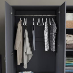 Vida Designs Riano 3 Door 2 Drawer Grey Mirror Wardrobe - Size: 3 Door, 2 Drawer - Wilko - thumbnail 7