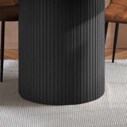 Axel 4 Seater Round Fluted Dining Set Black and Russet Fabric - Multi - Birlea - Wilko - thumbnail 5