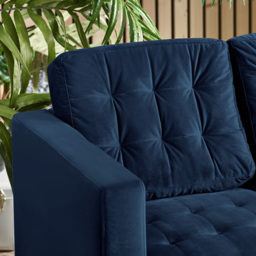 Furniturebox Josie 2 Seater Navy Blue Velvet Sofa - Wilko - thumbnail 3