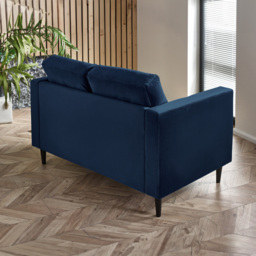 Furniturebox Josie 2 Seater Navy Blue Velvet Sofa - Wilko - thumbnail 5