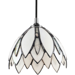 Happy Homewares White Stained Floral Petal Glass Tiffany Pendant Lamp Shade - Size: 13 x 17 x 17cm - Wilko - thumbnail 6