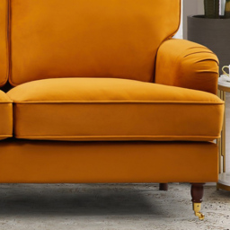Woodbury 3 Seater Orange Velvet Sofa - Artemis Home - Wilko - thumbnail 4