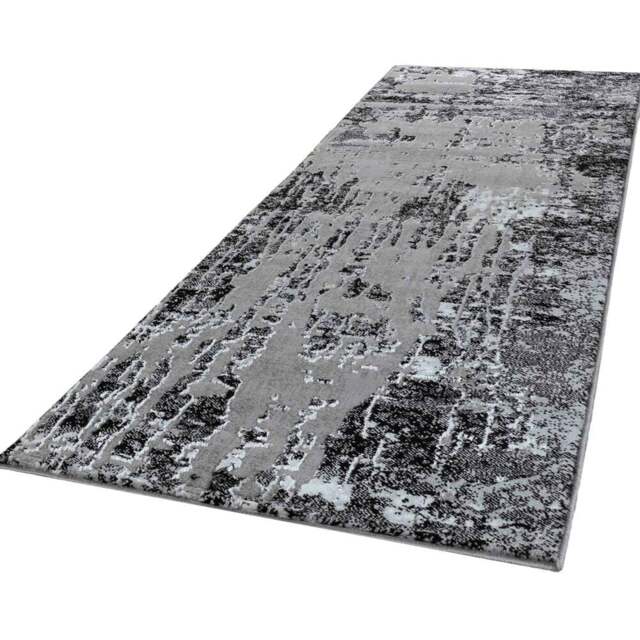 Desire Rugs Serenity Black Abstract Abrasion Rug 60 x 220cm - Wilko - image 1