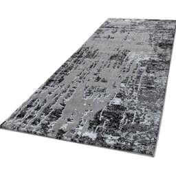Desire Rugs Serenity Black Abstract Abrasion Rug 60 x 220cm - Wilko - thumbnail 1