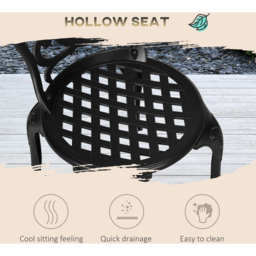 Outsunny 2 Seater Bistro Set with Umbrella Hole Black - Wilko - thumbnail 7