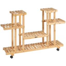 Costway 8 Shelf Plant Stand Shelf - Size: 118 x 30 x 12cm - Cream - Wilko - thumbnail 1