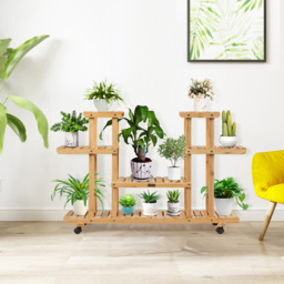 Costway 8 Shelf Plant Stand Shelf - Size: 118 x 30 x 12cm - Cream - Wilko - thumbnail 3