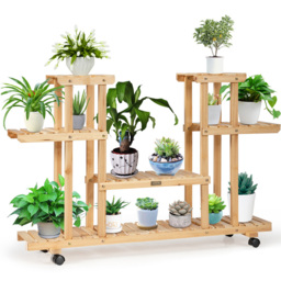 Costway 8 Shelf Plant Stand Shelf - Size: 118 x 30 x 12cm - Cream - Wilko - thumbnail 4