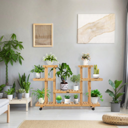 Costway 8 Shelf Plant Stand Shelf - Size: 118 x 30 x 12cm - Cream - Wilko - thumbnail 5