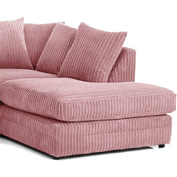 Luxor 3 Seater Pink Jumbo Cord Right Hand Facing Corner Sofa - Wilko - thumbnail 4