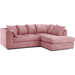 Luxor 3 Seater Pink Jumbo Cord Right Hand Facing Corner Sofa - Wilko - thumbnail 3