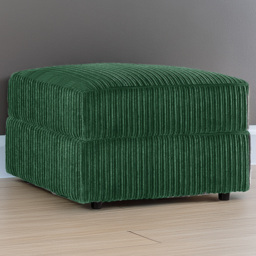 Luxor Green Jumbo Cord Footstool - Size: 45 x 55 x 55cm - Wilko - thumbnail 1