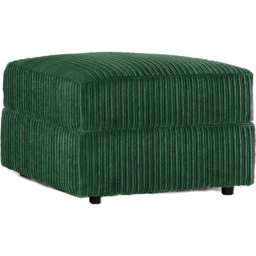 Luxor Green Jumbo Cord Footstool - Size: 45 x 55 x 55cm - Wilko - thumbnail 3