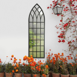 MirrorOutlet Somerley Rustic Arched Garden Mirror 140 x 40.5cm - Size: 140 x 40.5 x 3cm - Black - Wilko - thumbnail 5