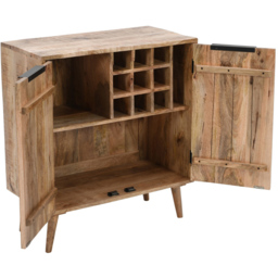Brooklyn Surrey 2 Door Solid Wood Drinks Cabinet Sideboard - Brown - Wilko - thumbnail 5