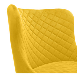 Julian Bowen Luxe Mustard Velvet Bar Stool - Size: 55 x 47 x 106cm - Wilko - thumbnail 5