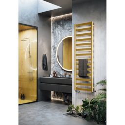 Terma Vivo Brass Heated Towel Rail 2019 BTU 1630 x 500mm - Size: 163 x 50 x 7.2cm - Gold - Wilko - thumbnail 7