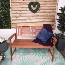 Samuel Alexander Hawkshead Wooden Garden Bench - Size: 2 Seater - Brown - Wilko - thumbnail 7