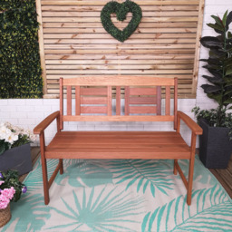 Samuel Alexander Hawkshead Wooden Garden Bench - Size: 2 Seater - Brown - Wilko - thumbnail 6