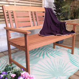 Samuel Alexander Hawkshead Wooden Garden Bench - Size: 2 Seater - Brown - Wilko - thumbnail 1