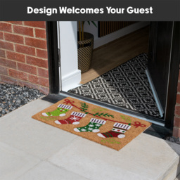 JVL Latex Backed Coir Stockings Entrance Doormat 40 x 58cm - Size: 58.0 cm x 40.0 cm x 1.5 cmcm - Multi - Wilko - thumbnail 7