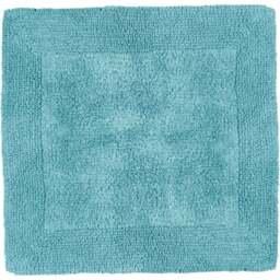 Allure Bath Fashions Elegance Turquoise Reversible Square Bath Mat 55 x 55cm - Size: 53 x 55cm - Blue - Wilko - thumbnail 1