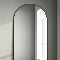 The Arcus Black Arched Metal Leaner Wall Mirror 200 x 100cm - MirrorOutlet - Wilko - thumbnail 4